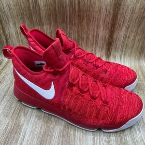 Nike Zoom KD 9 Men's Size 14 Varsity Red White Basketball Shoes 843392-611